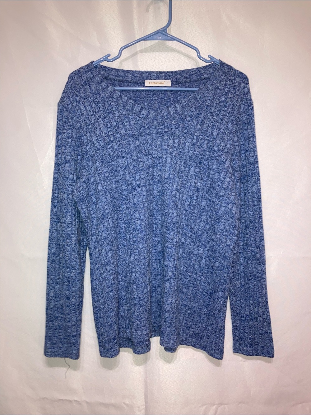 Textured Crewneck Sweater - Blue - Picture 1 of 5